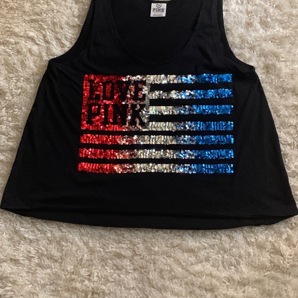 Victoria’s Secret pink bling cropped tank top